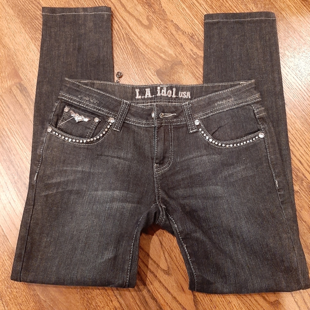 L.A. Idol USA women's jeans size 7 30x31.5 Dk Blue